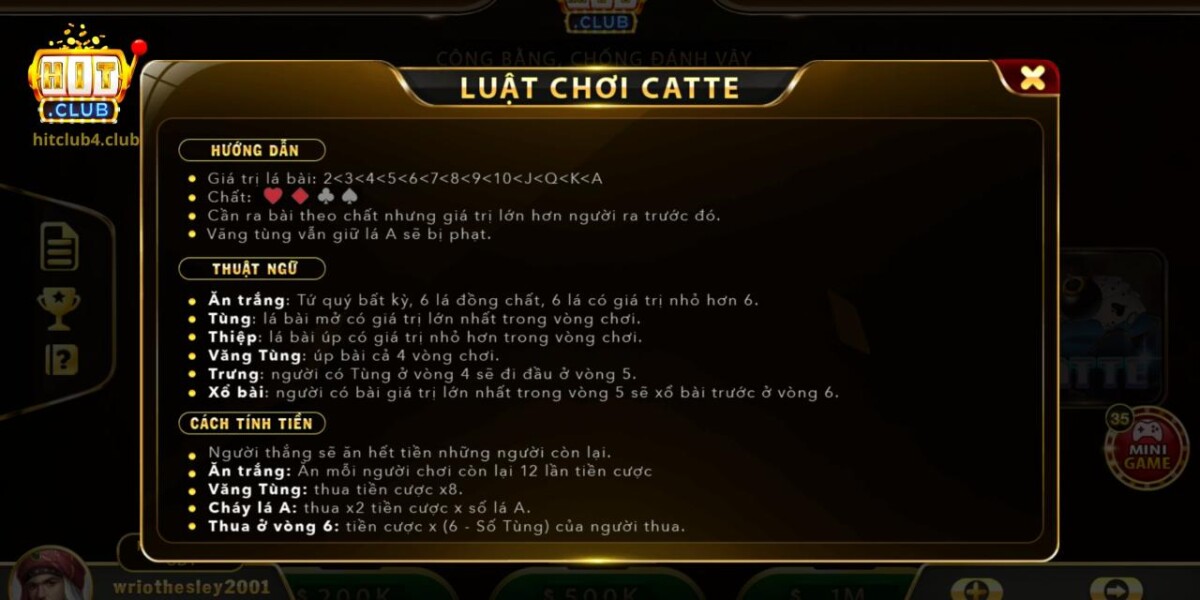 Luật chơi Catte tại Hitclub