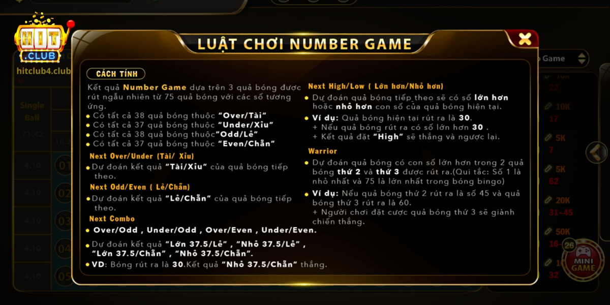 Luật chơi Number Game rất dễ hiểu