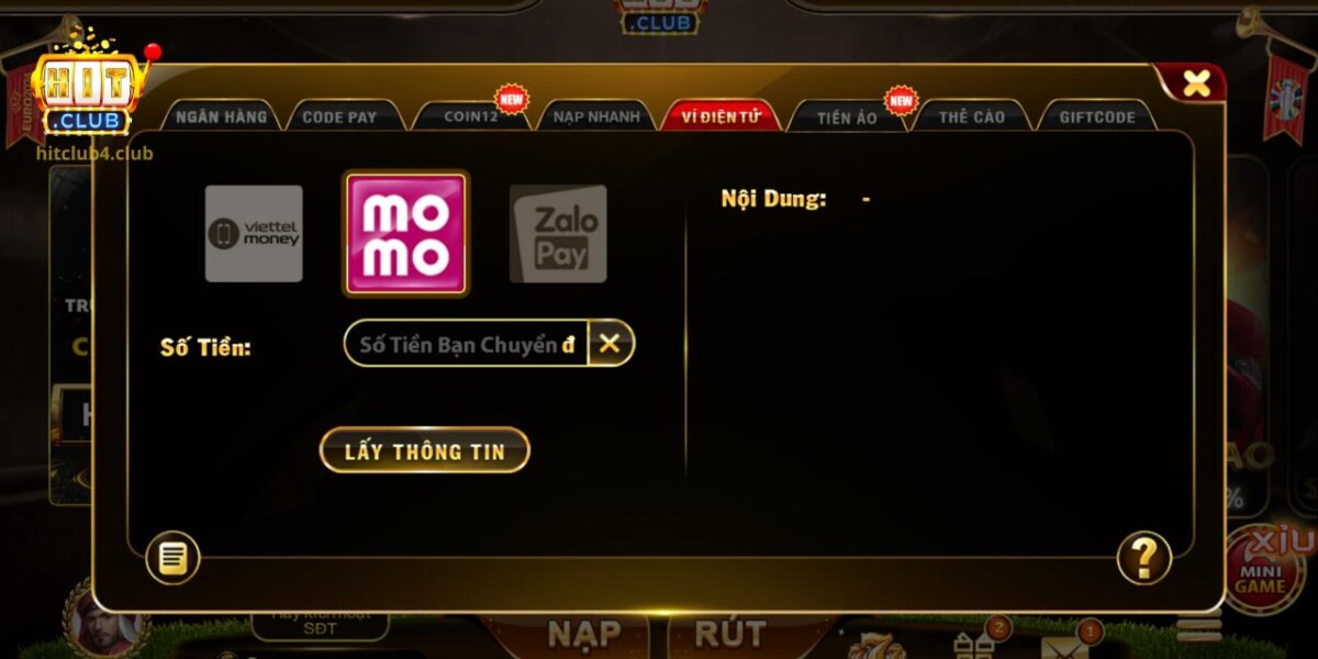 Nạp tiền Hitclub với hình thức ví điện tử